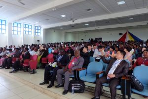 Experts and scholars attending the forum, as well as lecturers and students of University Cape Coast at Auditorium 900
